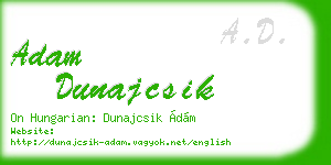 adam dunajcsik business card